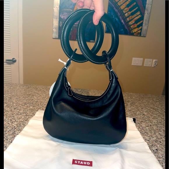 STAUD Zeta Mini leather bracelet bag in Black—NWT - Picture 10 of 17